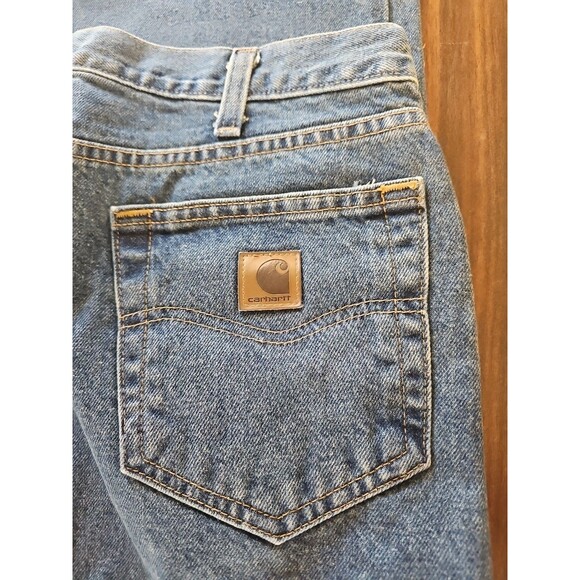 Carhartt Mens Straight Leg Jeans Size 36x32 Relaxed Fit Medium Wash B460DPS - Picture 3 of 9